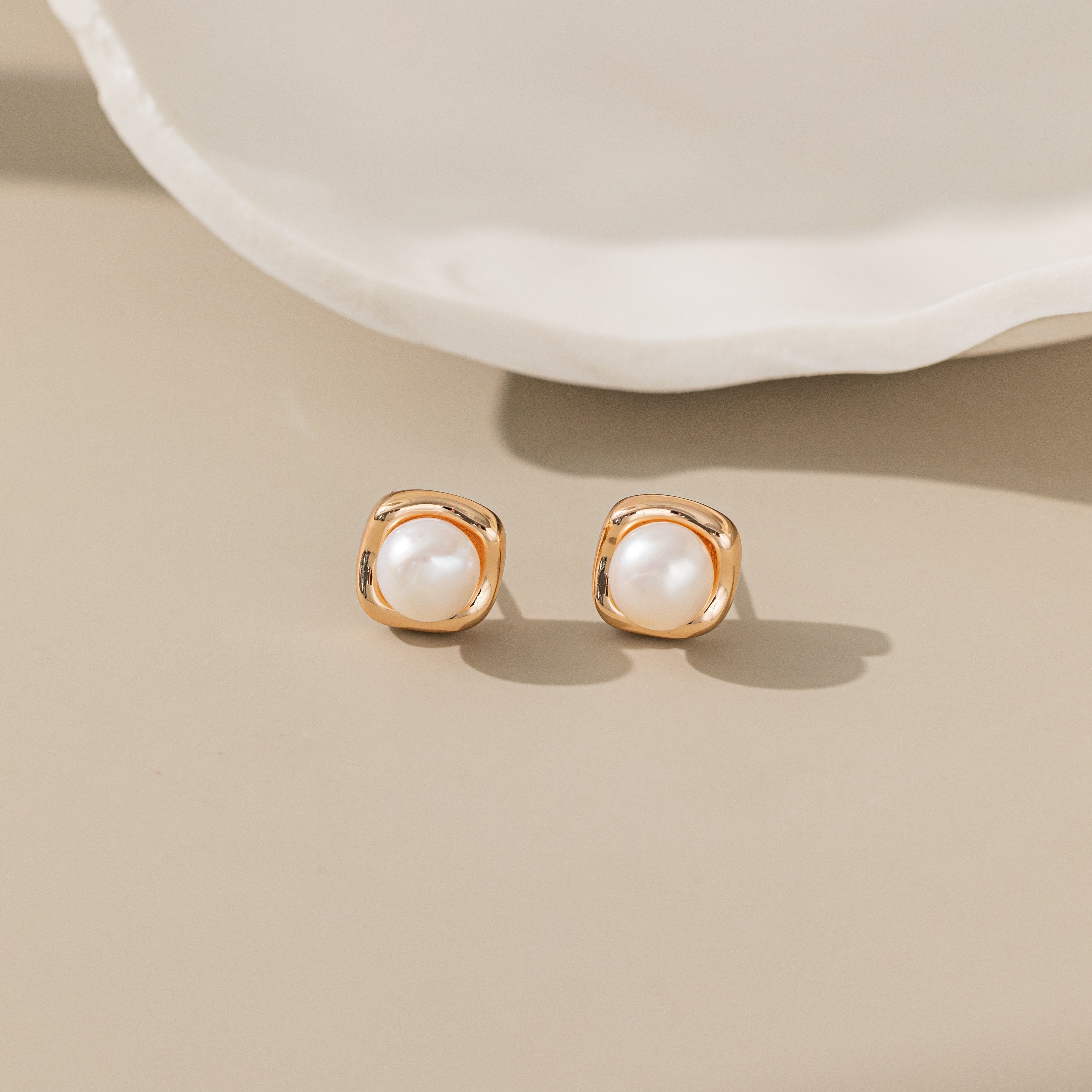 STMG Natural Pearl Stud Earrings