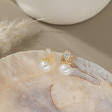 Droplet Pearl Stud Earrings