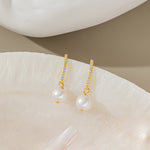 STMG Natural Pearl Dangle Earrings 
