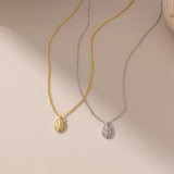 STMG Olive Leaf Oval Plate Necklace in 2 colours