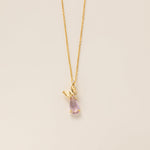 STMG Natural Amethyst Butterfly Necklace