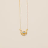 STMG Tiny Sun and Moon Necklace in gold