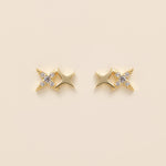 Duo-stars Stud Earrings in gold