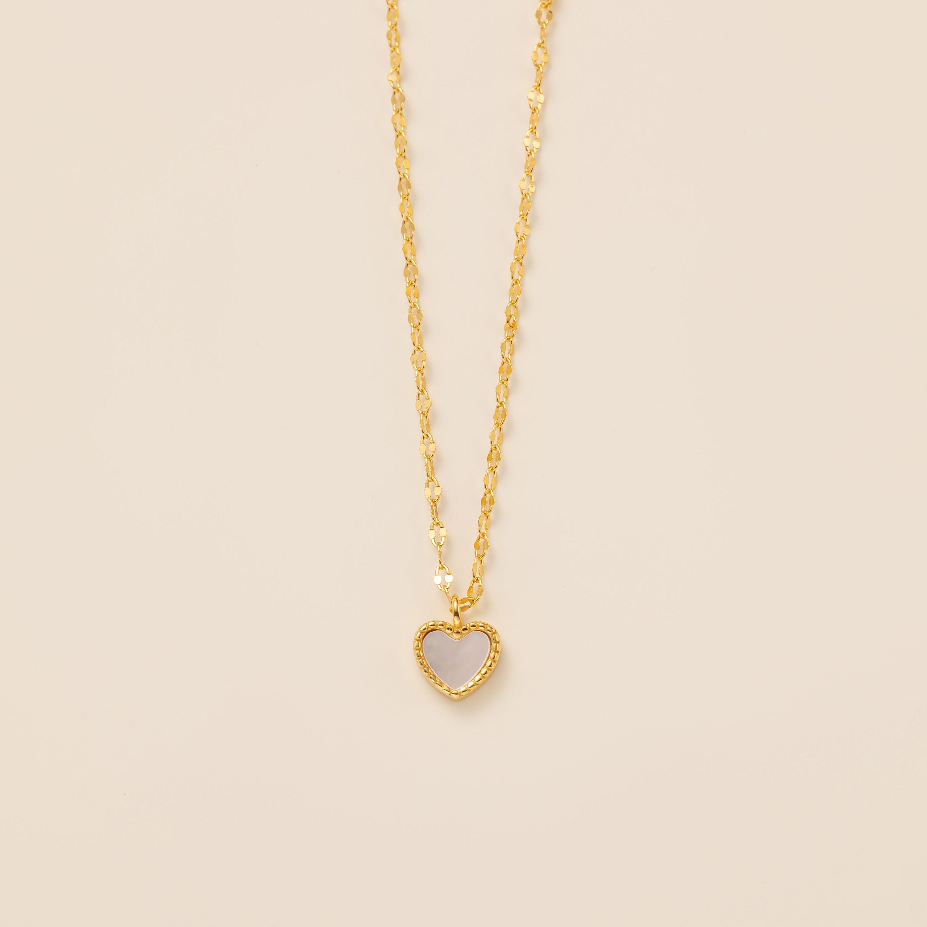 STMG Natural Mother of Pearl Heart Necklace