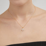 STMG Natural Quartet Freshwater Pearl Necklace on neck