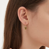 STMG Olive Green Hook Dangle Earrings on ear