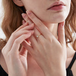 STMG Sunflower Ring in gold on finger