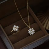 Quartet Pearl Adjustable Ring (S925)