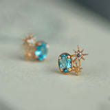 Topaz Starburst Stud Earrings (S925)