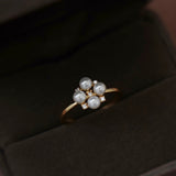 Quartet Pearl Adjustable Ring (S925)
