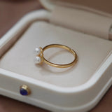Quartet Pearl Adjustable Ring (S925)